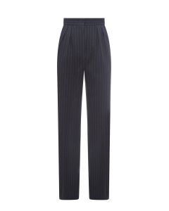 Max Mara High-Waisted Chalk-Stripe Jersey Trousers