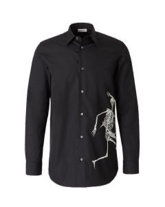Alexander McQueen Skeleton Printed Long Sleeved Shirt