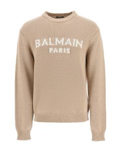 Wool Sweater With Monogram Intarsia