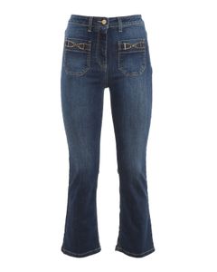 Patch pockets bootcut jeans