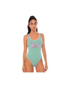 Green And White Striped One Piece