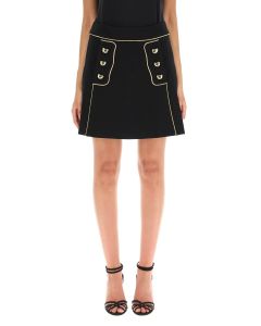 Moschino Button-Detailed A-Line Mini Skirt