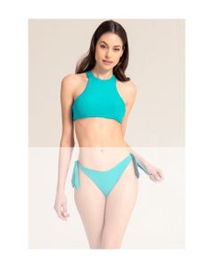 Marion Zimet Halter Neck Bikini Top, Reversible, In Ribbed Recyled Fabric
