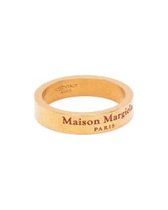 Maison Margiela Woman's Gold Colored Silver Ring With Logo Engraved