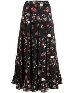 Chloé Pleated Floral-Print High Waisted Skirt