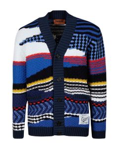 Multi-knit Buttoned Cardigan