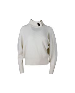 English Rib Cashmere Sweater With High Collar