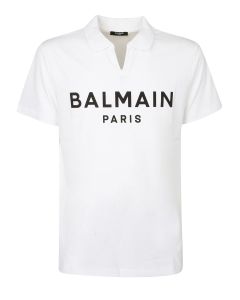 Balmain Logo Printed Short-Sleeved Polo Shirt