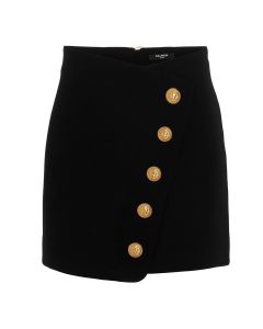 Balmain Button Embellished Low Rise Mini Skirt