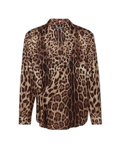 Dolce & Gabbana Leopard Print Long-Sleeved Shirt