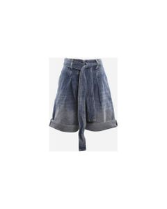 Faded-effect Cotton Blend Shorts