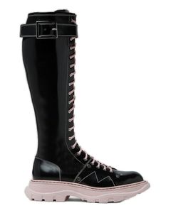 Alexander McQueen Tread Knee-Length Lace-Up Boots