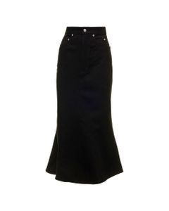 Rick Owens Woman's A-line Black Denim Long Skirt