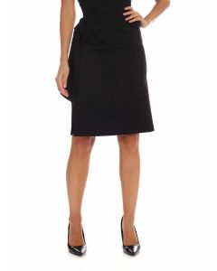Black knee-length skirt with drapery