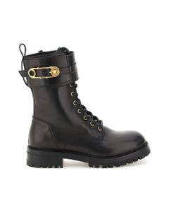 Combat Boots With Medusa Safety Pin