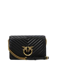 Pinko Love Quilted Foldover Top Crossbody Bag