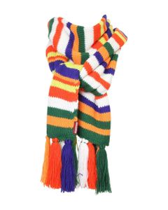 Multicolor Knitted Scarf With Tassels