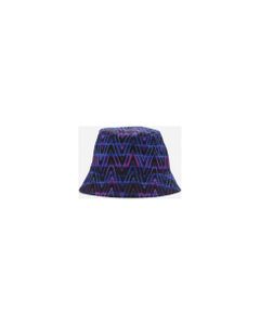 Bucket Hat With All-over V Neon Optical Print
