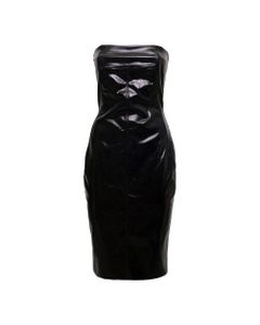 Rick Owens Woman's Black Coated Denim Dress