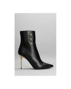 Roni High Heels Ankle Boots In Black Leather