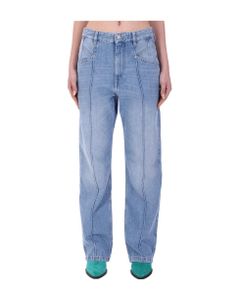 Nadege Jeans In Cyan Cotton