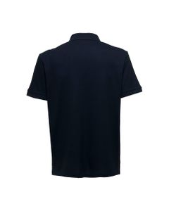 Alexander Mcqueen Man's Blue Cotton Piquet Polo Shirt With Logo