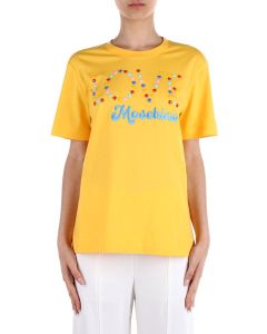 Love Moschino Logo Embellished Crewneck T-Shirt