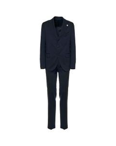 Single-breasted Blue Wool Suit