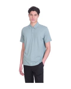 Polo In Green Cotton And Linen