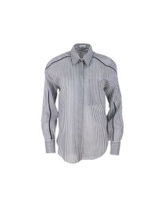 Striped Shirt In Cotton And Silk