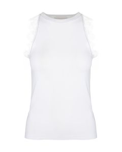 White Top With Lace Armholes