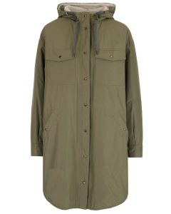 Brunello Cucinelli Button-Up Hooded Padded Long Jacket