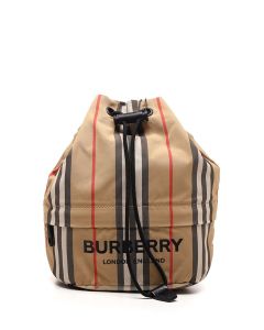 Burberry Icon Stripe Drawcord Pouch Bag