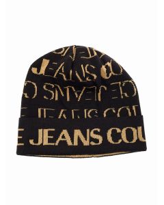 Versace Jeans Couture All-Over Logo Intarsia-Knit Beanie