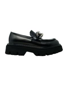 Casadei Black Leather Trappeu Loafers