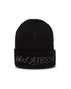 Black Wool And Cashmere Hat With Logo