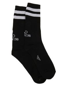 Valentino Logo Intarsia Socks