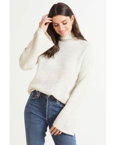 Flossy High Neck Bell Sleeve Pullover