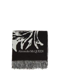 Alexander McQueen Logo-Intarsia Knitted Scarf