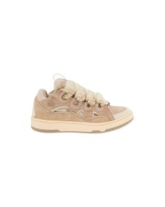 Lanvin Woman's Beige Leather Curb Sneakers