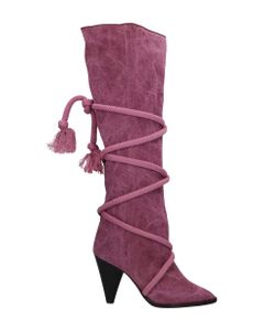Lophie High Heels Boots In Fuxia Canvas