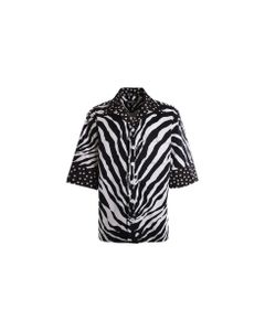 Hawaii Shirt In Stretch Cotton With Zebra Print