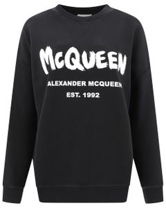 Alexander McQueen Graffiti Logo Crewneck Sweatshirt