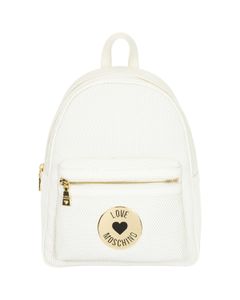 Love Moschino Logo Plaque Zipped Backpack