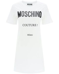 Moschino Logo Printed Crewneck T-Shirt Dress