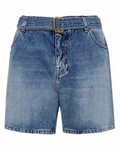 Tom Ford High-Waist Belted Denim Shorts