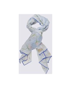 Floral Printed Fine Knit Scarf