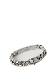 Balenciaga Gourmette Plaque Chain-Link Bracelet