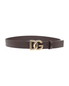 Belt In Calfskin With Metal Crossed Dg Logo