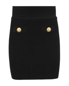Black knitted mini skirt